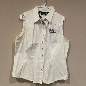 Harley-Davidson Cream Embroidered Shirt